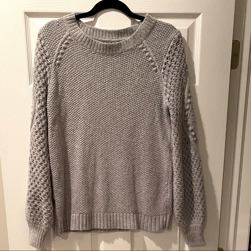 Grey balloon sleeve sweater